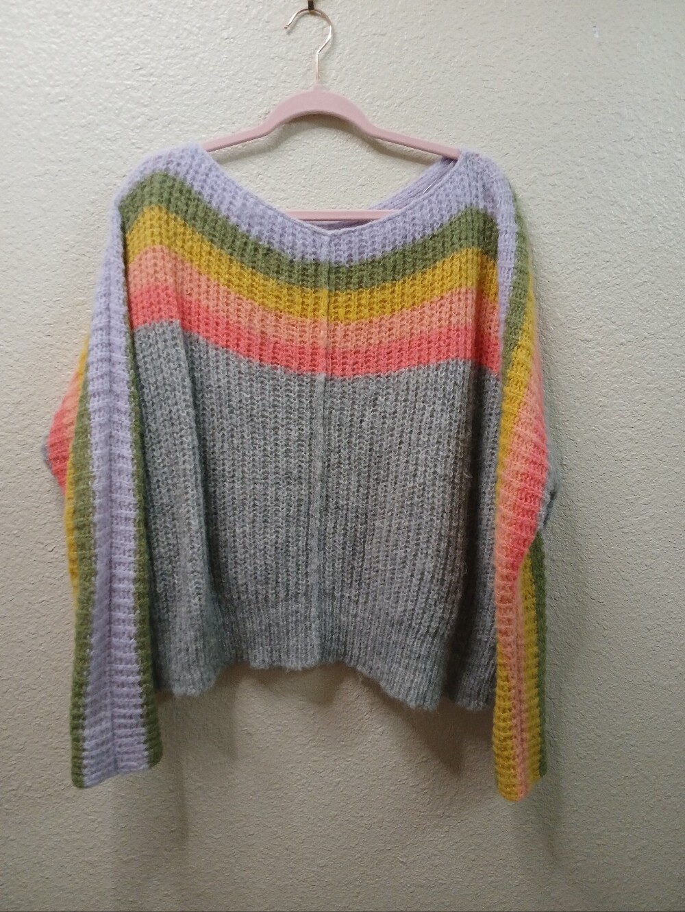 Free People Pastel Rainbow Sweater